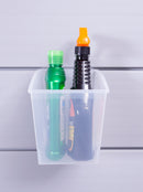 CrownWall Universal Slatwall Clear Storage Bins (Medium - 5 Pack)