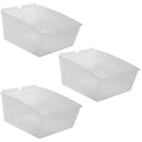 CrownWall Universal Slatwall Clear Storage Bins (Large - 3 Pack)