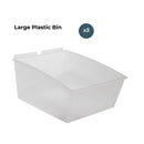 CrownWall Universal Slatwall Clear Storage Bins (Large - 3 Pack)