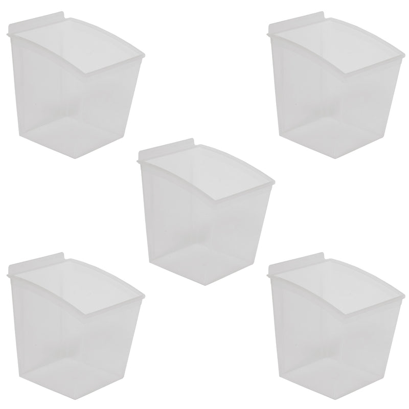 CrownWall Universal Slatwall Clear Storage Bins (Medium - 5 Pack)