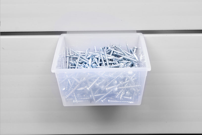 CrownWall Universal Slatwall Clear Storage Bins (Small - 10 Pack)
