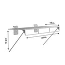 CrownWall 12" x 24" Wire Shelf with Rail - FOR USE WITH 6" PANELS