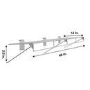 CrownWall 12" x 48" Wire Shelf with Rail - FOR USE WITH 6" PANELS